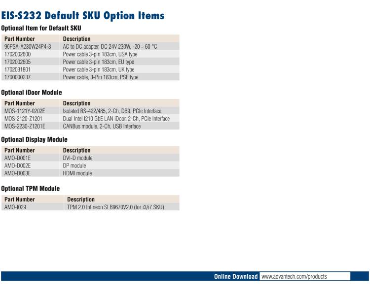 研華EIS-S232 研華 EIS-S232，邊緣計(jì)算系統(tǒng)服務(wù)器，支持Intel 第十代處理器，可選i3/i5/i7 Xeon CPU，DDR4 最高32GB，最多可支持4 x 2.5寸硬盤，具備豐富擴(kuò)展接口 2 x LAN，6 x COM，8 x USB，1 x PCIE，2 x PCI。產(chǎn)品生命周期長(zhǎng)，穩(wěn)定可靠。