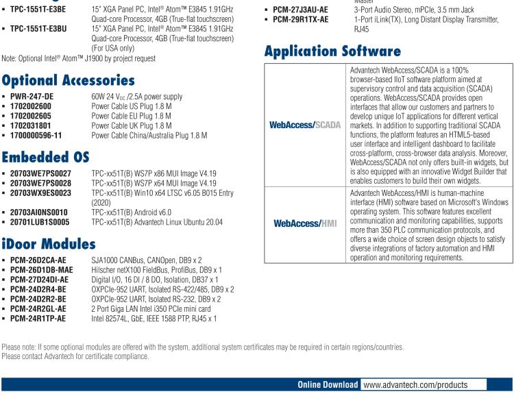 研華SRP-IFS200-M15AG 15寸 XGA TFT 液晶顯示器工業信息終端平板電腦，搭配英特爾? 凌動? 處理器