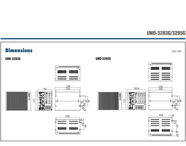 研華UNO-3285G 高效能嵌入式無(wú)風(fēng)扇工業(yè)電腦，搭配Intel? Core? i 處理器，4×PCI(e) 擴(kuò)展槽, 2×GbE, 2×mPCIe, HDMI, DVI-I