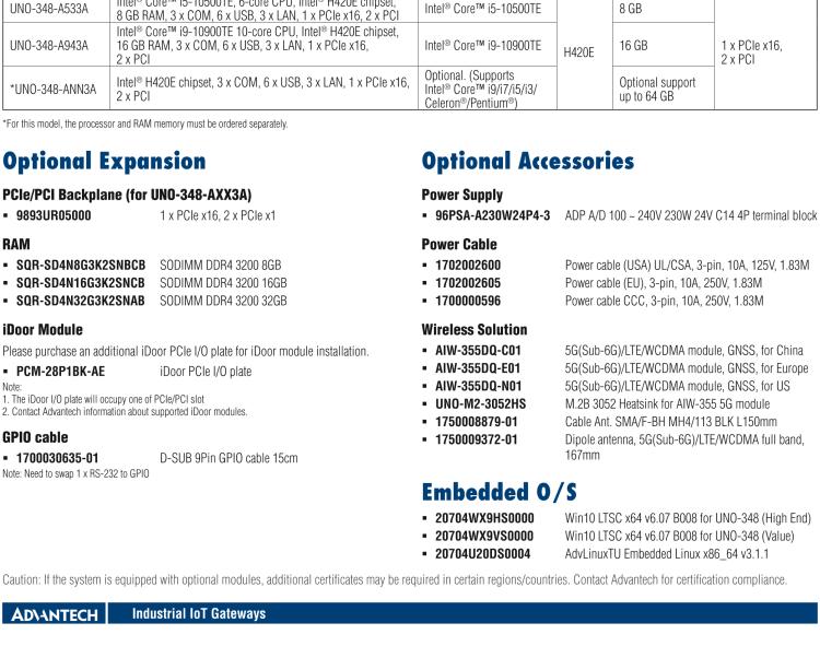 研華UNO-348 緊湊型嵌入式邊緣控制器，搭載第10代英特爾CPU，支持最多3個(gè)PCIe/PCI插槽，1個(gè)M.2 B鍵，1個(gè)mPCIe和2個(gè)2.5英寸SSD