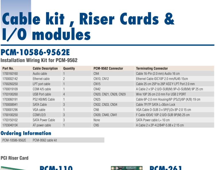 研華PCM-110 1插槽 PCI擴展卡，適用5.25”單板電腦