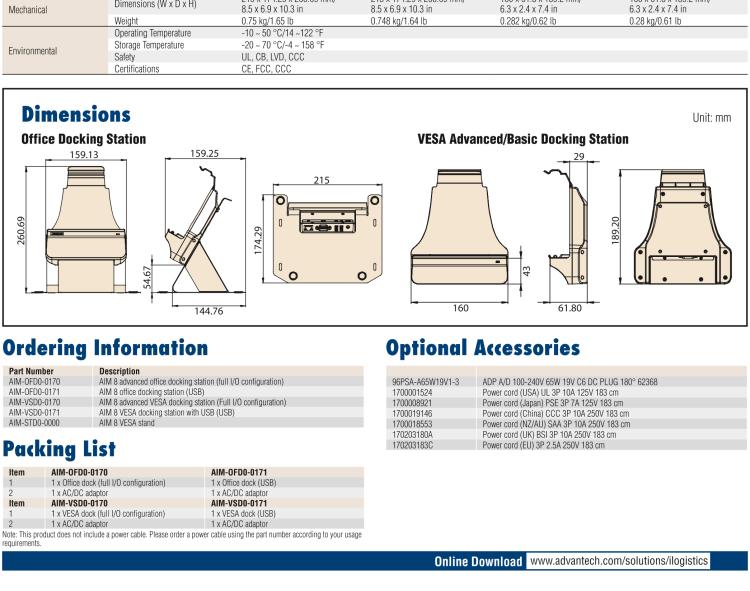 研華AIM-75S 8"RISC架構工業級移動平板電腦， 搭載高通? 驍龍? 660處理器, Android 10系統, 并通過Google GMS認證