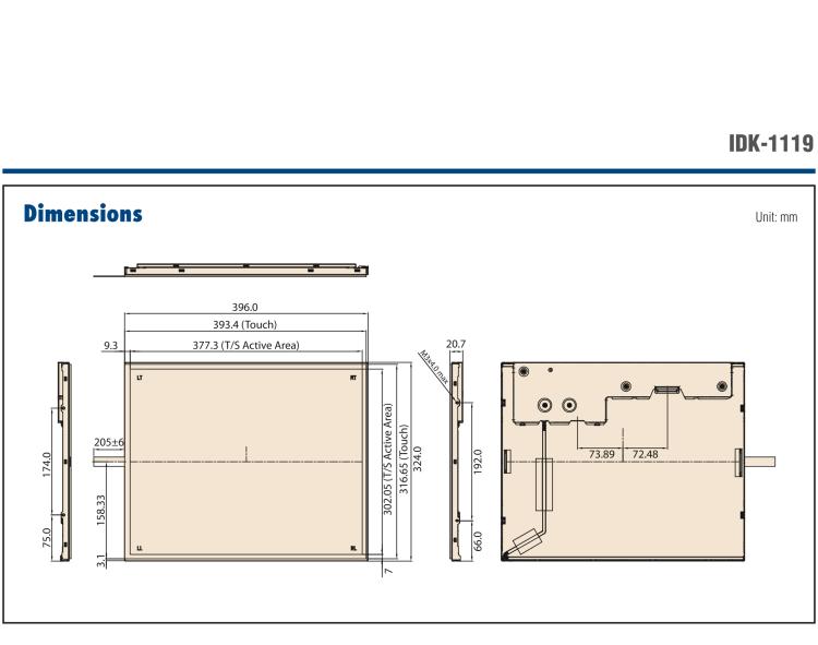 研華IDK-1119 19" SXGA 工業顯示套件，帶觸摸屏解決方案