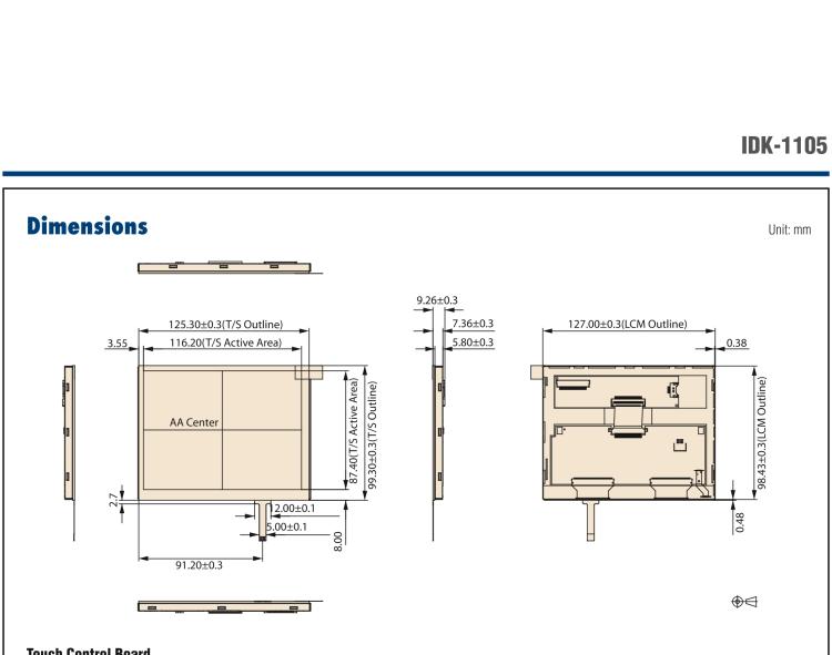 研華IDK-1105 5.7" VGA 工業顯示套件，帶觸摸屏解決方案和 LVDS 接口