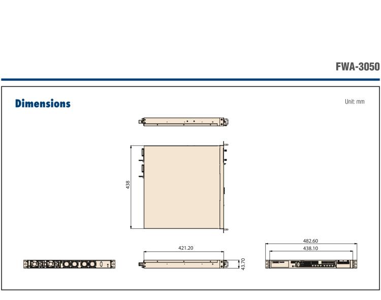 研華FWA-3050 基于Intel?Xeon D-2100系列處理器，用于uCPE和下一代防火墻的遠程可管理1U網絡應用平臺