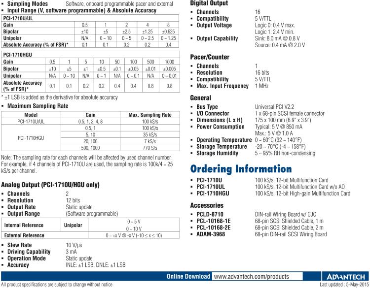 研華PCI-1710 100KS/s，12位高增益，PCI總線數據采集卡